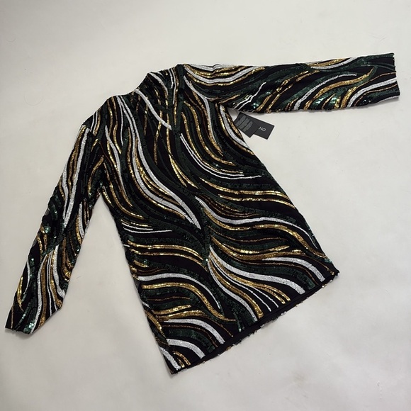 Marciano "Jen Tunic Dress" in Green and Gold Sequin - Picture 8 of 10